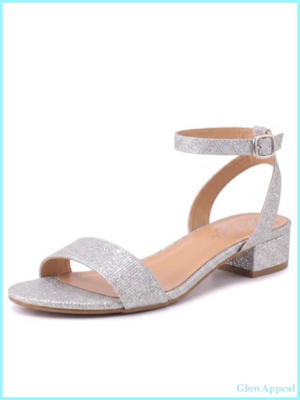 TruFox Faux Leather Low Block Heel Sandals Ankle Strap Open Toe